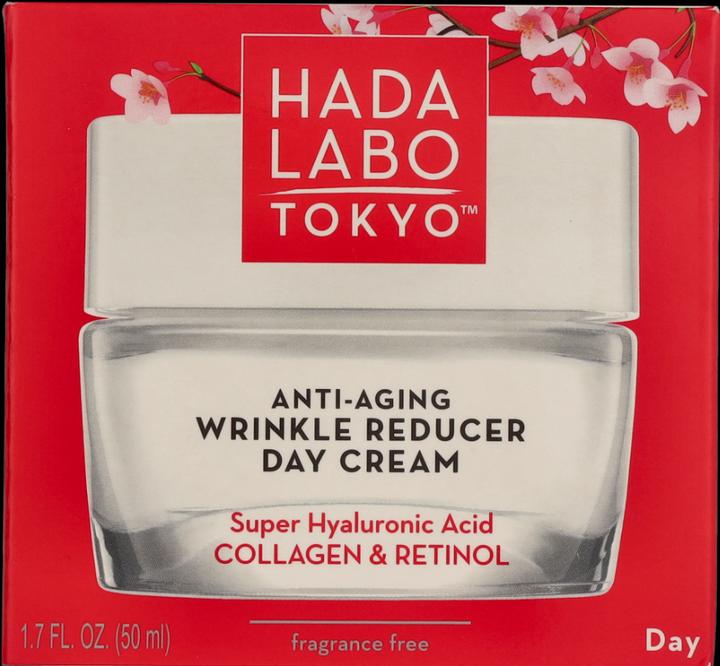 Actual product image Hada Labo Tokyo Anti-Ageing Wrinkle Reducer Day Cream with Super Hyaluronic (50 ml, Day cream)