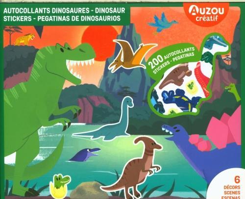Auzou France Autocollants dinosaures : 200 autocollants, 6 décors