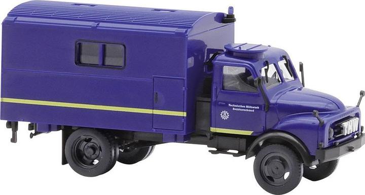 Actual product image Busch 50816 H0 Einsatzfahrzeug Modell Hanomag AL 28, 75 Jahre THW