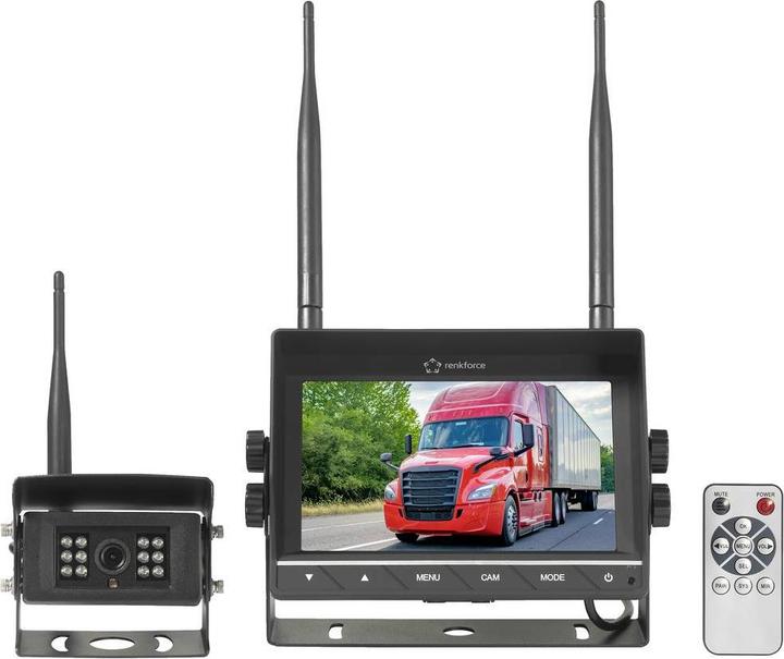 Image du produit Renkforce RV2,4-7 Système vidéo de recul 2 entrées de caméra Montage à vis Noir (mat)