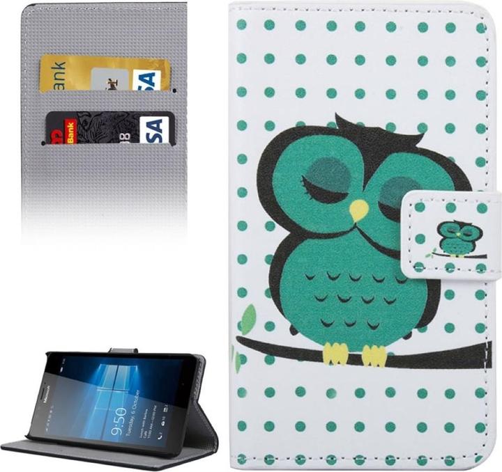 Produktbild König Design Handyhülle Tasche für Handy Microsoft Lumia 950 Dicke Eule auf Ast (Nokia Lumia 950 XL)