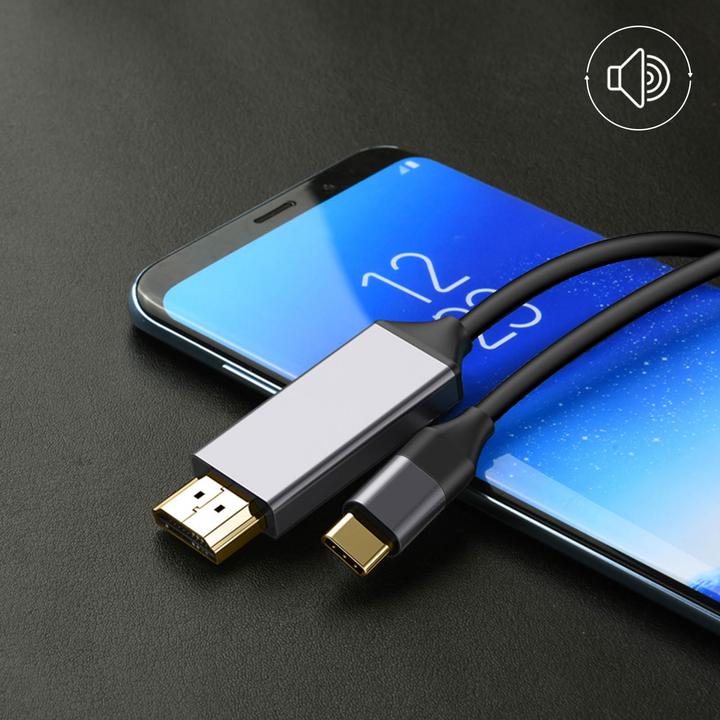 Produktbild Wiwu Videokabel Adapter USB-C / HDMI Ultra HD 2m – Schwarz (2 m, USB)