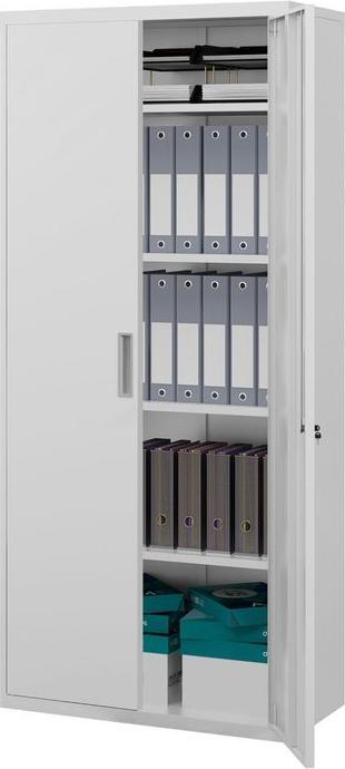 Produktbild Swisshandel24 Aktenschrank, Büroschrank mit 2 Türen, verstellbarer Ablage für Arbeitszimmer (80 x 40 x 180 cm)