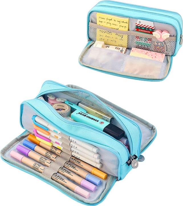 Produktbild Only-Bags.Store Federmäppchen für die Schule mit 3 Fächern, grosses Fassungsvermögen, Federmäppchen, Schreibwaren