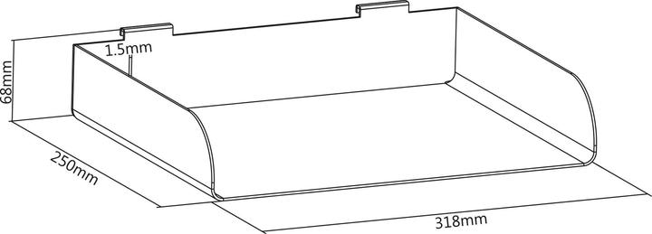 Produktbild InLine Slatwall Ablage gross weiss (Diverse)
