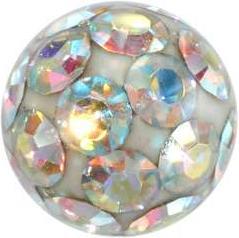Bijouteria 1.2mm Piercing-Kugel (Kristall, Edelstahl, Epoxiharz)