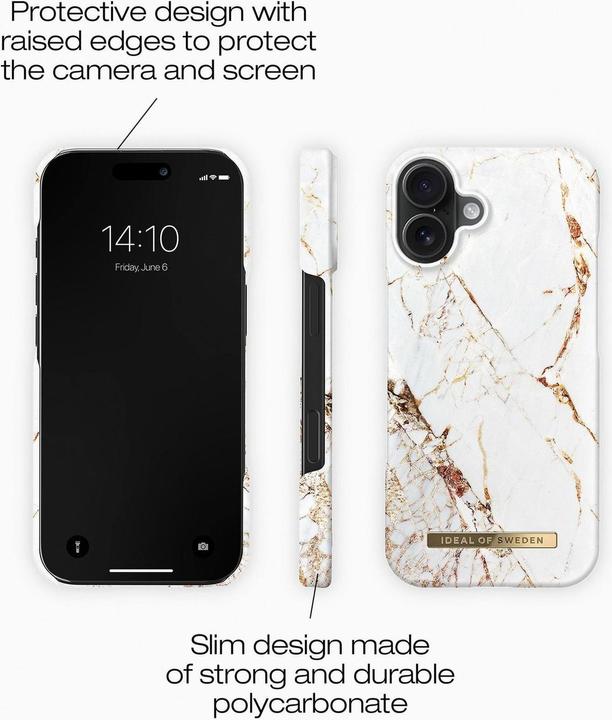 Actual product image iDeal Of Sweden Magsafe Designer Hard-Cover Carrara Gold (Apple iPhone 16)