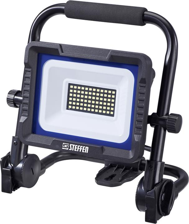 Steffen WORKLIGHT Faretto LED 30W con maniglia di trasporto e supporto pieghevole 5m (4800 lm)