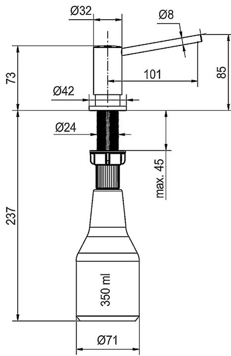 Image du produit Franke Distributeur de liquide vaisselle Tango Neo