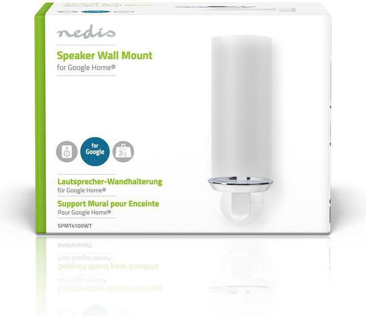 Immagine prodotto Nedis Supporto per altoparlanti Google Home® da parete 2 kg Fisso Metallo / Acciaio Bianco (1 pz., Installazione a parete)
