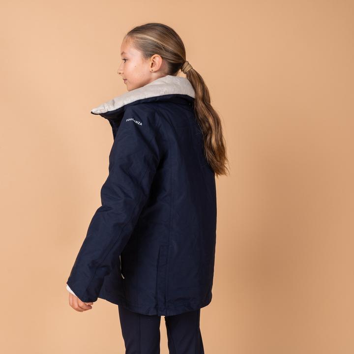 Immagine prodotto Fouganza Giacca da equitazione invernale 500 impermeabile e calda per bambini blu navy (128)