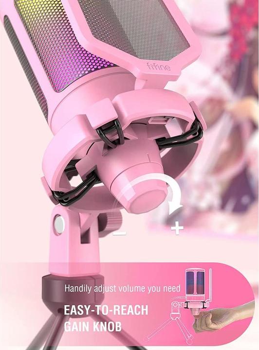 Image du produit Fifine A6V USB RGB Gaming Mic rose