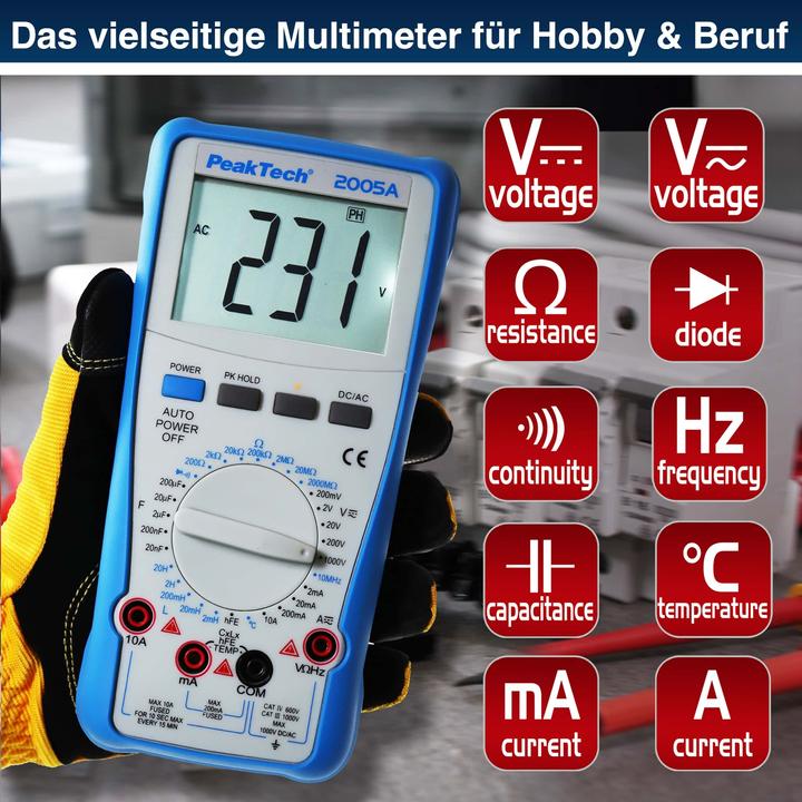 Produktbild Peaktech P 2005 A Digitalmultimeter (CAT III 1000V, CAT IV 600V)
