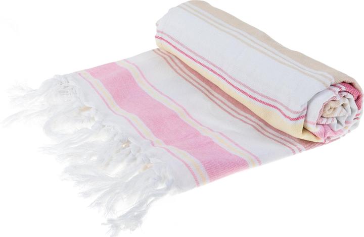 Image du produit Koor Strandtuch 90 x 180 cm, Pink/Weiss, Schnelltrocknend: Ja (90 x 180 cm)