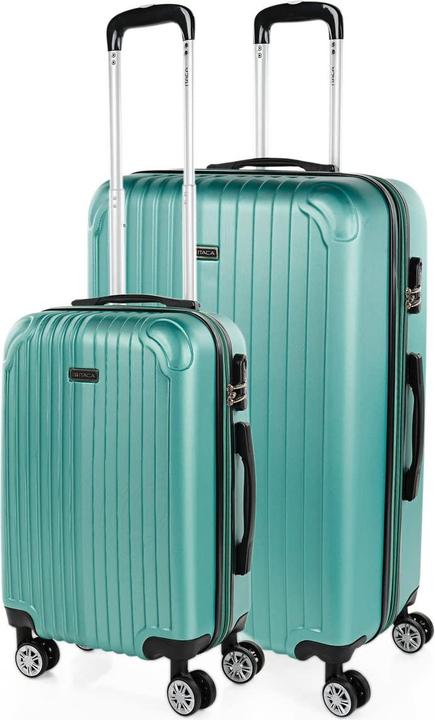 Itaca Leicht Koffer Set ABS 2 Koffer S L Aquamarine (35 l, Handgepäck (bis 50l), L (90 - 115l))