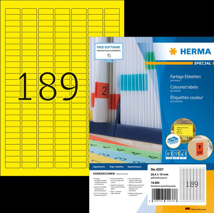 Produktbild HERMA Farbige Etiketten A4