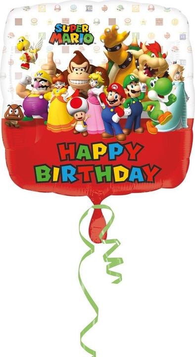 Produktbild Magni Folienballon SUPER MARIO Happy Birthday 43x43cm (5 x)