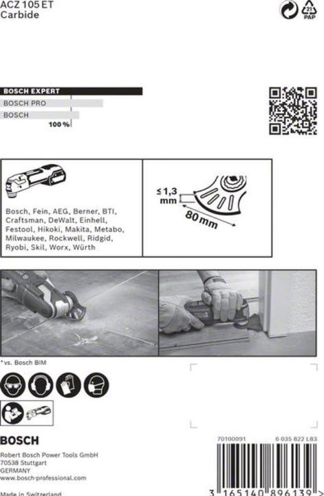 Produktbild Bosch Professional Zubehör EXPERT MultiMaterial Segment Blade ACZ 105 ET Blatt, 1 Stück