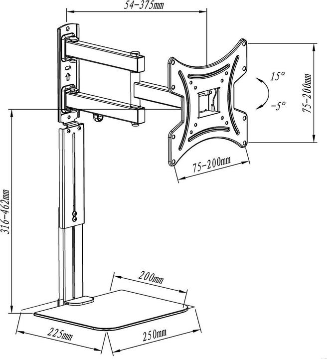 Productafbeelding Maclean TV houder 23-43 inch met DVD plank MC-771A (Muur, 43")