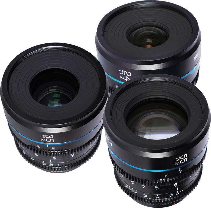 Image du produit Sirui Nightwalker 24 35+55mm T1.2 S35 MF Cine Lens Bundle X-Mount (Fujifilm X, APS-C / DX)
