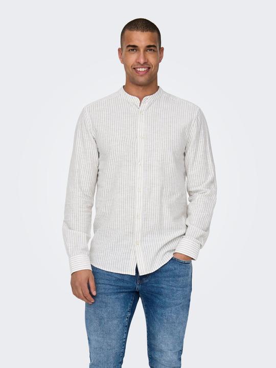 Produktbild Only & Sons Onscaiden Life Ls Mao Stripe Linen Noos (XS)