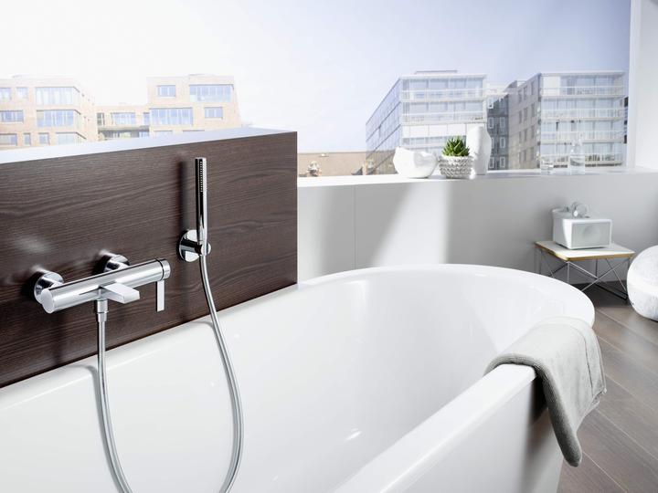 Produktbild Hansa Hansaloft Wannen- und Brausearmatur, seitenbedient, Ausladung:162mm, chrom, 57702103