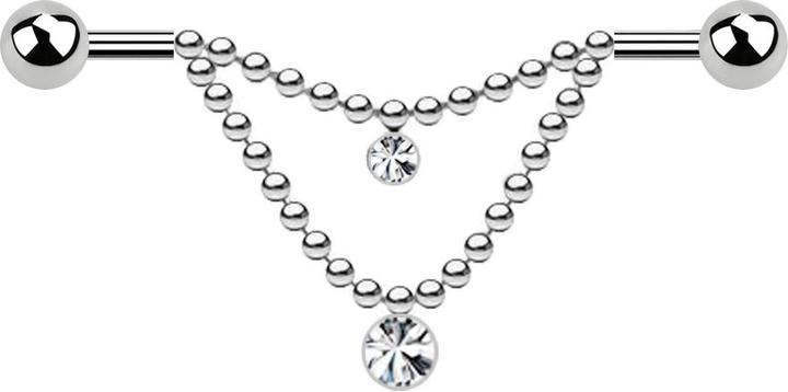 Star Piercing Ring silber gebürstet (Chirurgenstahl 316L, ohne Messing)