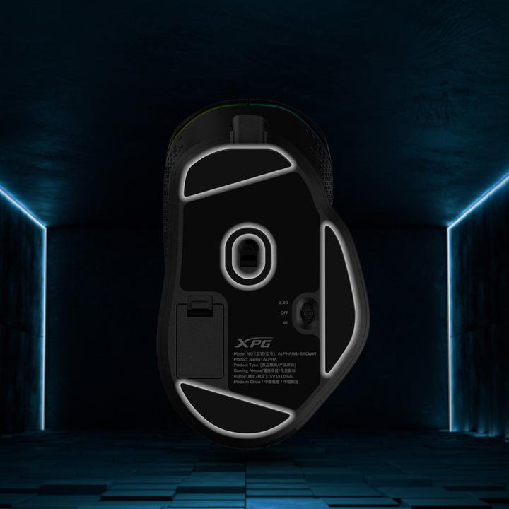 Actual product image XPG ALPHA WIRELESS mouse Right-hand RF Wireless + Bluetooth + USB Type-C Optical 16000 DPI (Wireless)