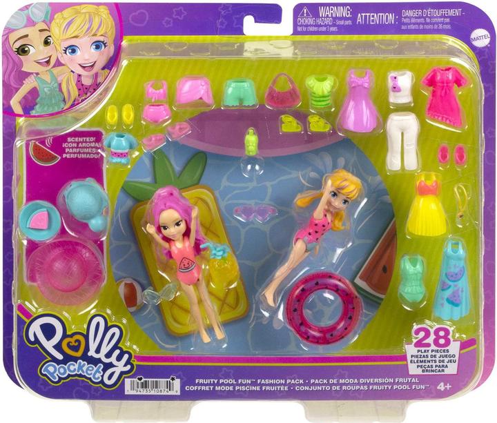 Productafbeelding Mattel Polly Pocket Poppen Fruitig Zwembadpret Fashon Set