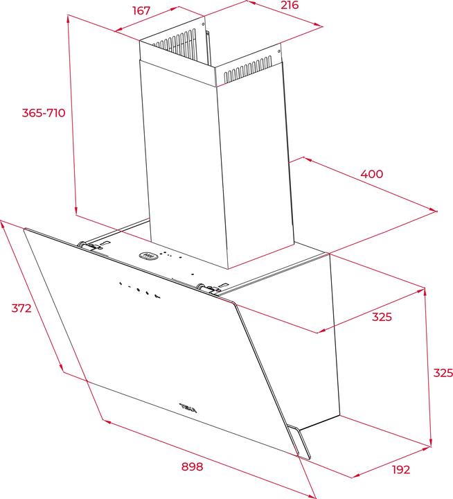 Actual product image Teka DVN 94030 TTC Wall-mounted White ³/h C (Wall hood)