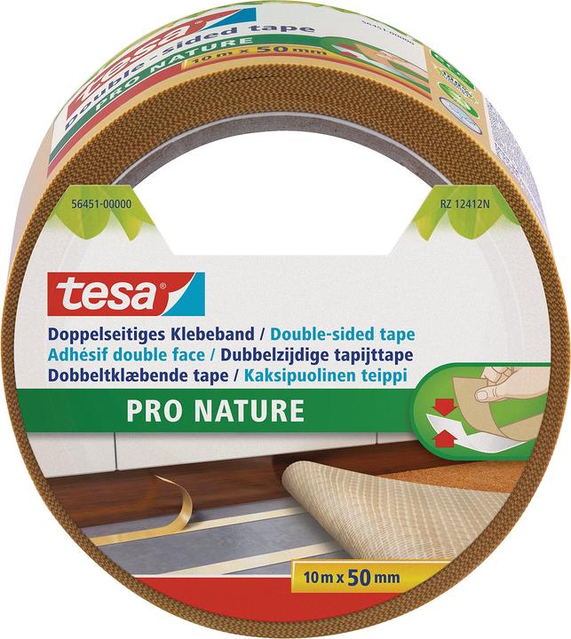 Actual product image tesa PRO NATURE laying tape, double-sided adhesive tape (50 mm)