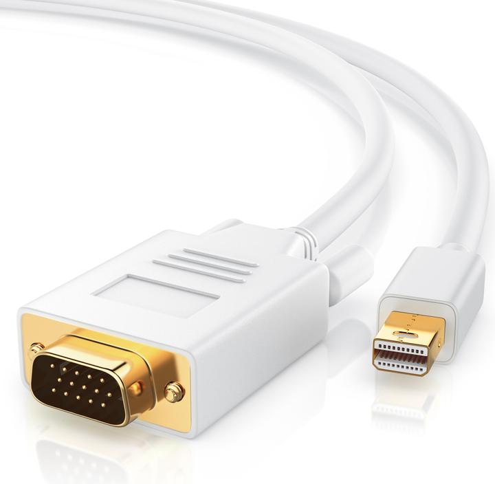 Produktbild CSL Mini Displayport zu VGA Audio Video Kabel, miniDP Monitor Adapter / Thunderbolt 1 & 2 kompatibel (5 m, DisplayPort, VGA)