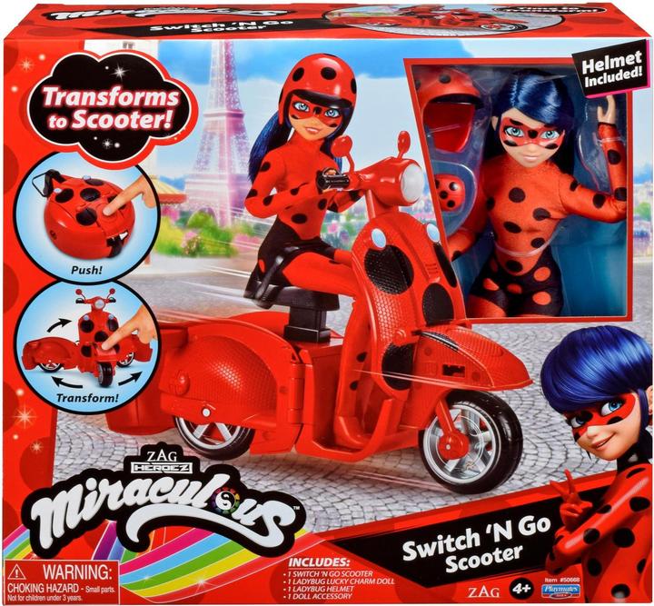 Actual product image Bandai Miraculous Ladybug Scooter with Doll