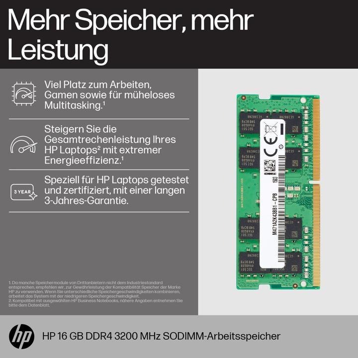 Actual product image HP 16GB DDR4 3200 SODIMM Memory (1 x 16GB, 3200 MHz, DDR4-RAM, SO-DIMM)