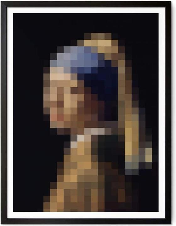 Produktbild Trenddeko Pixelart - Vermeer - Das Mädchen mit dem Perlenohrring (24 x 30 cm)