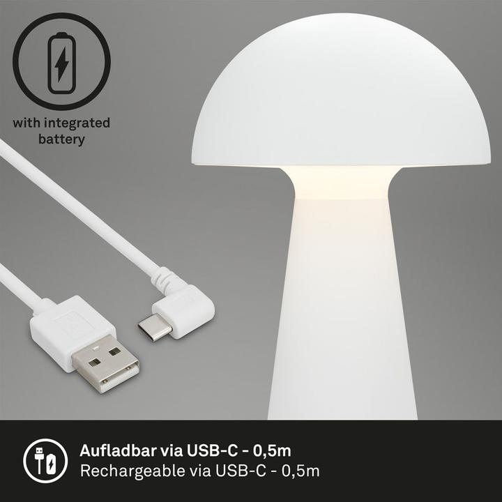 Actual product image Briloner Battery LED table lamp, white, 1xLED module/2.6W (300 lm)