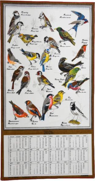 Actual product image Doerig Fabric calendar birds 41x69cm (39 x 73 cm)