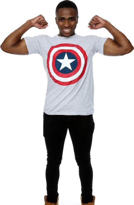 Produktbild Captain America Distressed Schild TShirt (L)