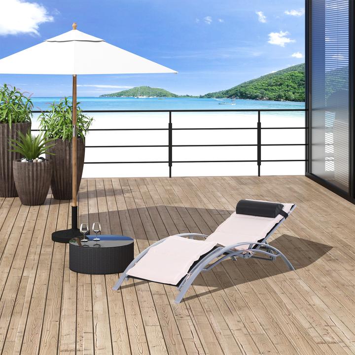 Immagine prodotto Outsunny Sedia a sdraio in alluminio (170 cm)