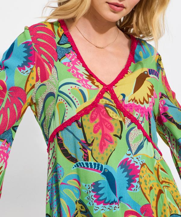 Actual product image Joe Browns Tropical Print Long Sleeve Tunic Dress