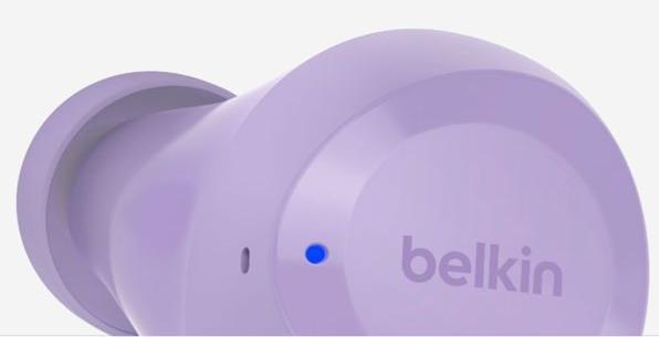 Actual product image Belkin wireless soundform bolt tws light purple (No noise cancelling, 38 h, Wireless)