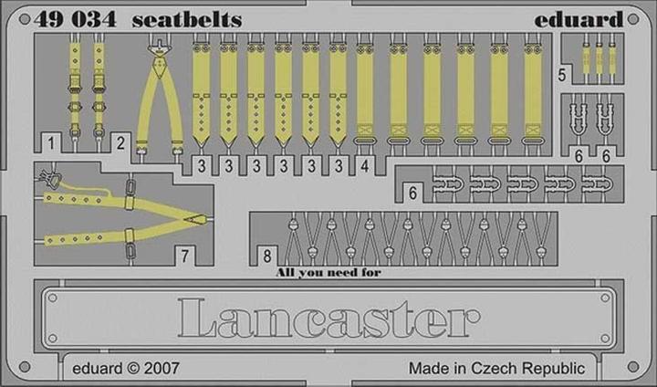 Produktbild Eduard Lancaster seatbelts für Tamiya-Bausatz