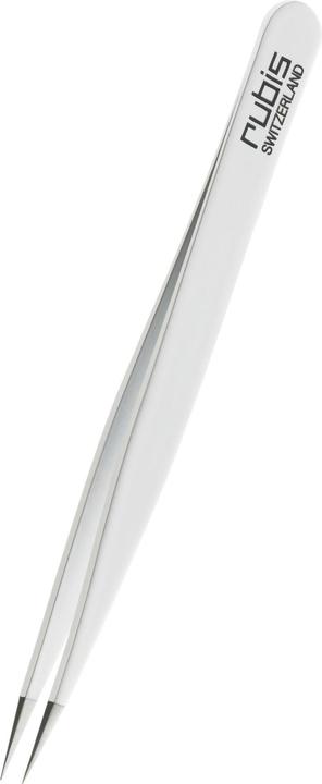 Rubis Pinzette spitz, weiss, Inox
