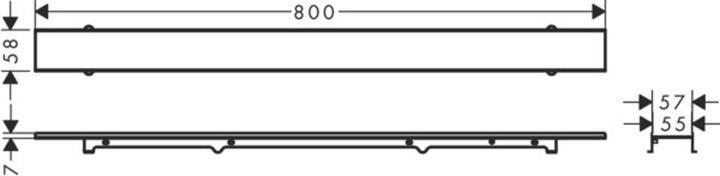 Image du produit hansgrohe HG Caniveau de douche RainDrain Rock Set de finition, à raccourcir et à carreler 700mm (700 mm)