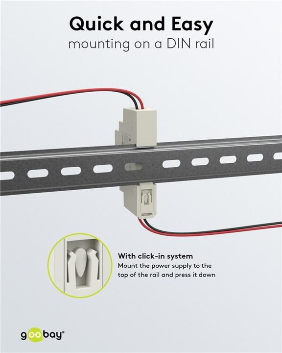 Actual product image Goobay DIN-rail power supply unit 12 V, 1.25 A, 15 W