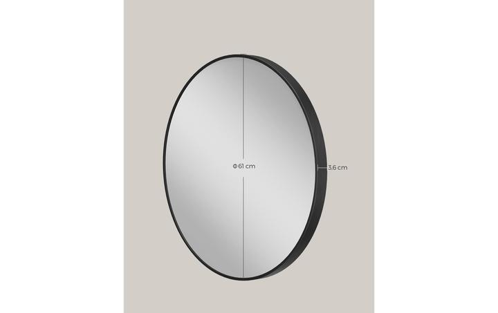 Produktbild Songmics Spiegel Ø 61 cm, Schwarz (61 x 61 x 3.6 cm)