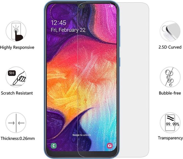 Immagine prodotto Screenguard Samsung Galaxy A50 Pellicola protettiva in vetro Custodia dal design amichevole (1 Pezzo/i, Samsung Galaxy A50)