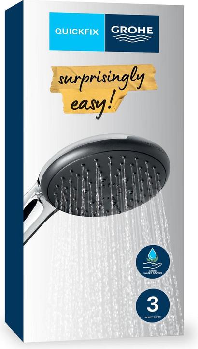 Actual product image Grohe Vitalio Start 110 QuickFix hand shower, intelligent spray diverter, water-saving, 3 spray modes (3 Beam types, 7 l/min)