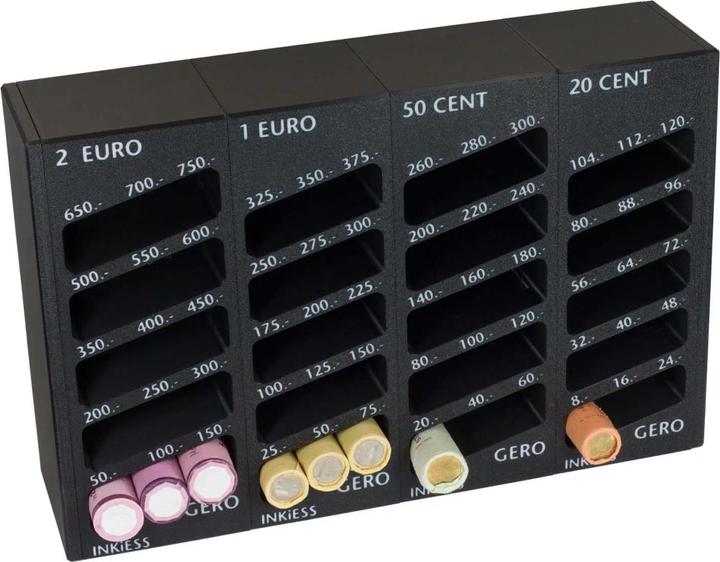 Produktbild Inkiess Geldrollenzähler Gero 2 Euro bis 1 Euro-Cent schwarz (Geldscheinzähler)