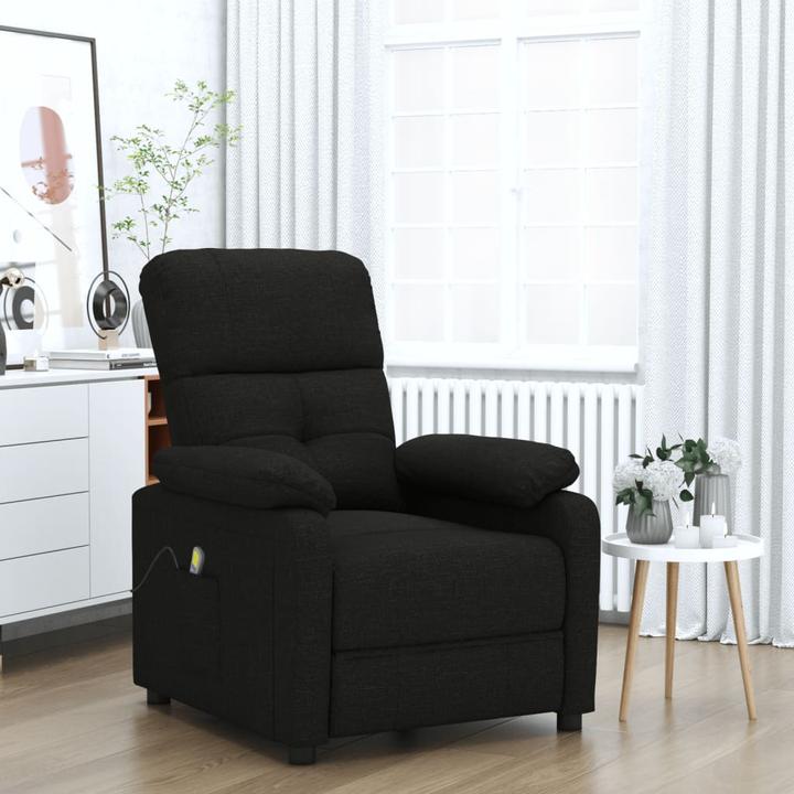 VidaXL Massagesessel Fernsehsessel Relaxsessel Sessel Liegesessel Schwarz Stoff